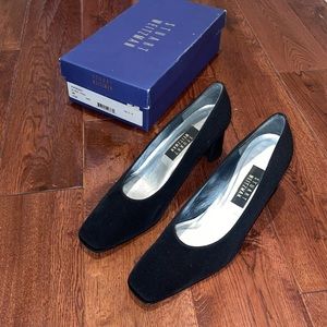 Stewart Weitzman ‘Anna’ Black Peau Block Heel
